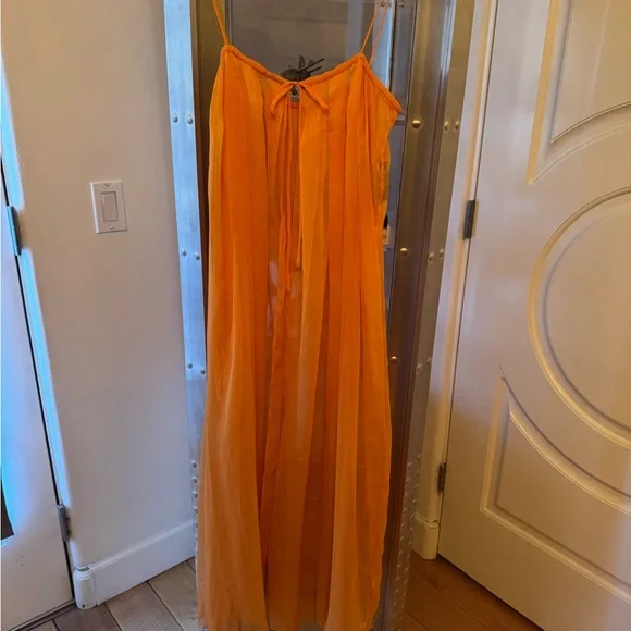 Sunday in Brooklyn Sheer Longline Cami in Orange - O/S - Picture 6 of 13